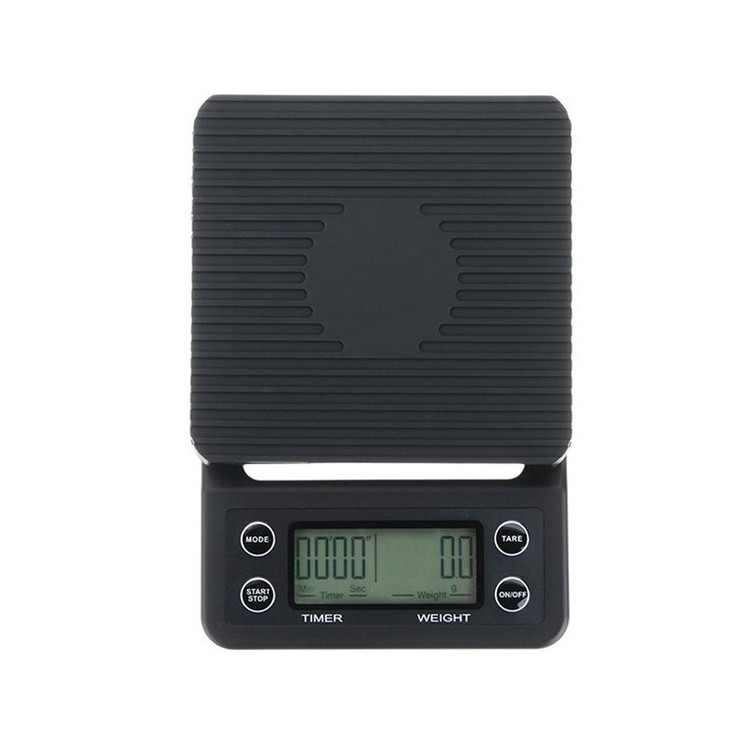 ترازوی دیجیتال باریستا مشکی با تایمر – مناسب دمآوری قهوه و آشپزخانه